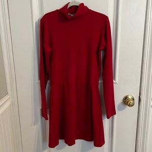 Reformation Maya Ribbed Turtleneck Dress